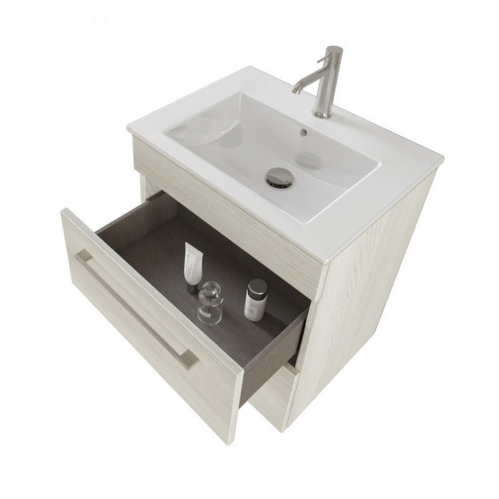 Mobile da bagno bianco da 55cm con doppio cassetto facil