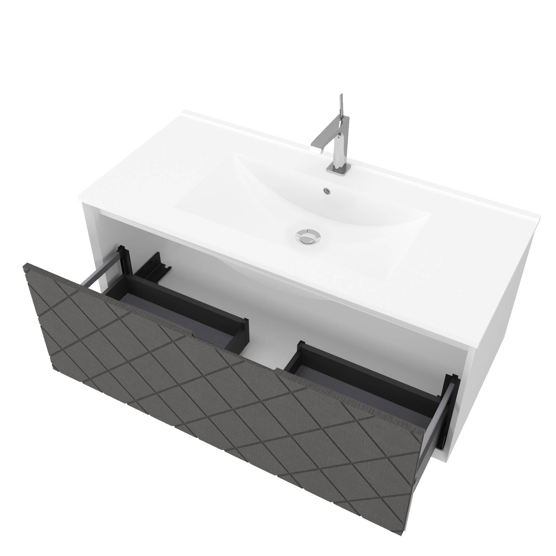 Mobile da bagno sospeso da 101cm colore lino - HDcasa