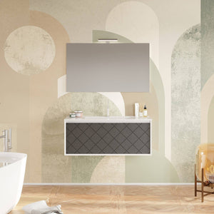 Mobile da bagno sospeso da 101cm colore lino - HDcasa