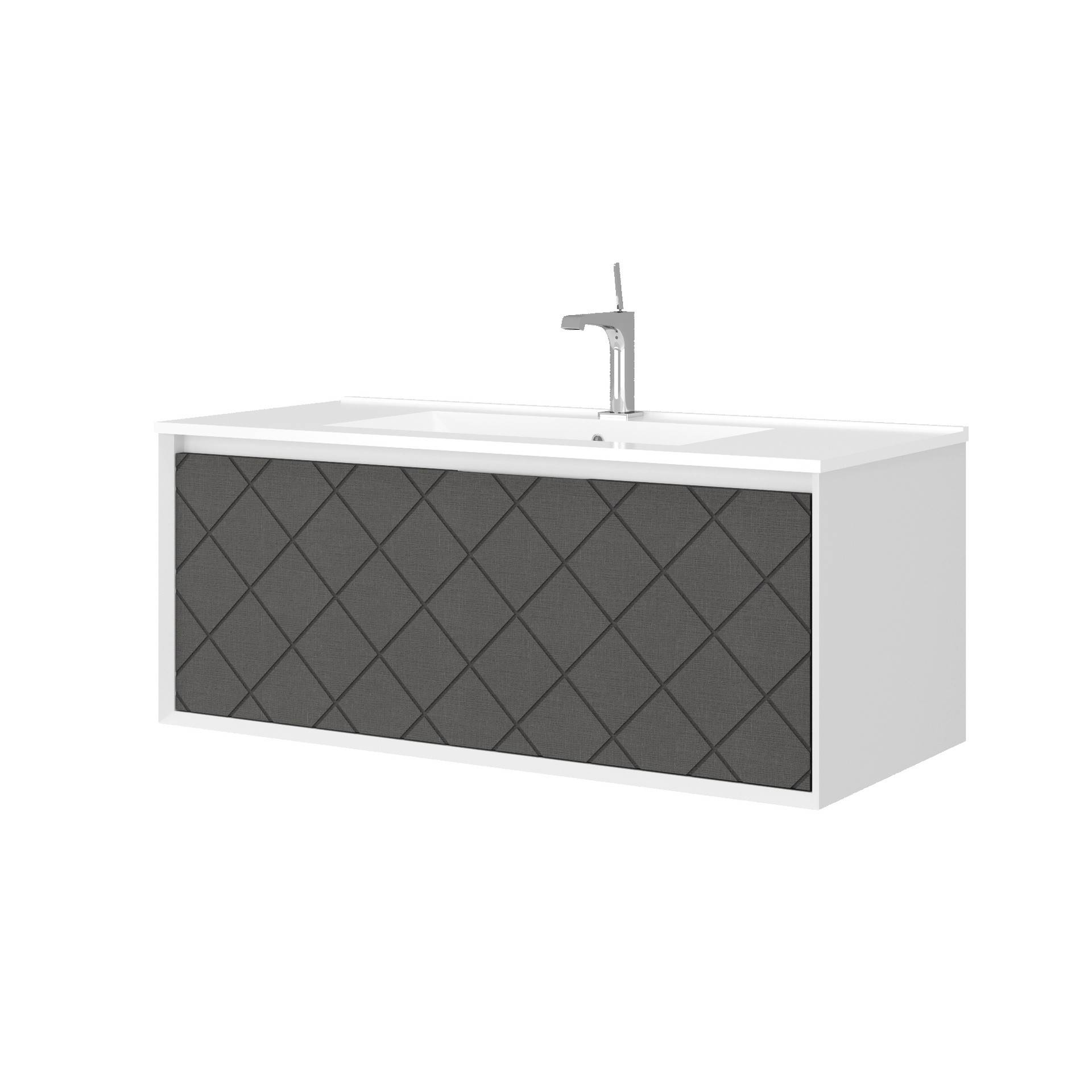 Mobile da bagno sospeso da 101cm colore lino - HDcasa