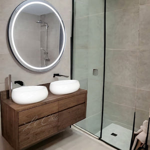 Mobile bagno moderno sospeso rovere scuro - 140 cm