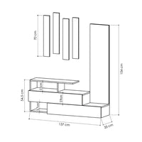 Mobile ingresso 137x35x154 cm Ramda bianco con specchio