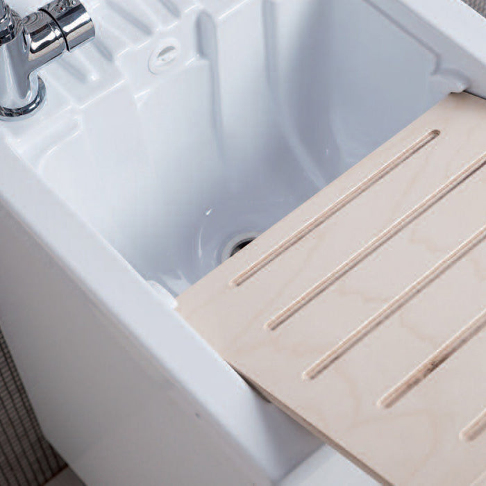 Mobile lavanderia bianco opaco 50x45 con lavabo in abs