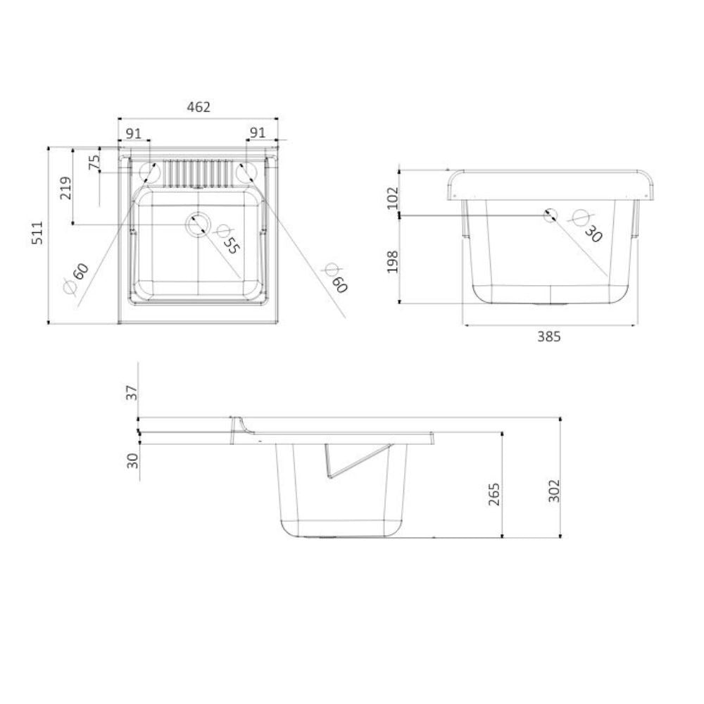 Mobile Lavatoio bianco Garden 45x50x85 PVC