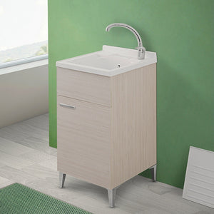 Mobile lavatoio larice 45x50 cm vasca in resina capiente con asse