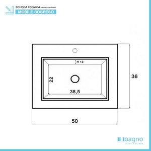 Mobile Moderno Salvaspazio Bianco Laccato 50x36,5 cm con Anta