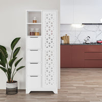 Mobile 4 Cassetti 5 Ripiani 172,6x65,4x29,6 cm in MDF Yada Bianco