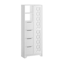 Mobile 4 Cassetti 5 Ripiani 172,6x65,4x29,6 cm in MDF Yada Bianco