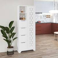 Mobile 4 Cassetti 5 Ripiani 172,6x65,4x29,6 cm in MDF Yada Bianco