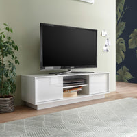 Mobile porta TV 2 ante e vano a giorno bianco lucido Ice 139x43x44H