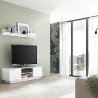 Mobile porta TV 2 ante e vano a giorno bianco lucido Ice 139x43x44H