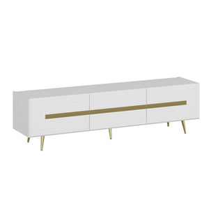 Mobile porta TV 3 ante bianco Jose particolari oro 180x42x50h