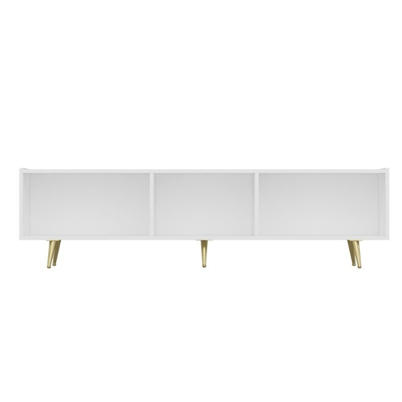 Mobile porta TV 3 ante bianco Jose particolari oro 180x42x50h