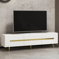 Mobile porta TV 3 ante bianco Jose particolari oro 180x42x50h