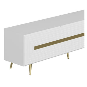 Mobile porta TV 3 ante bianco Jose particolari oro 180x42x50h