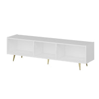 Mobile porta TV 3 ante bianco Jose particolari oro 180x42x50h