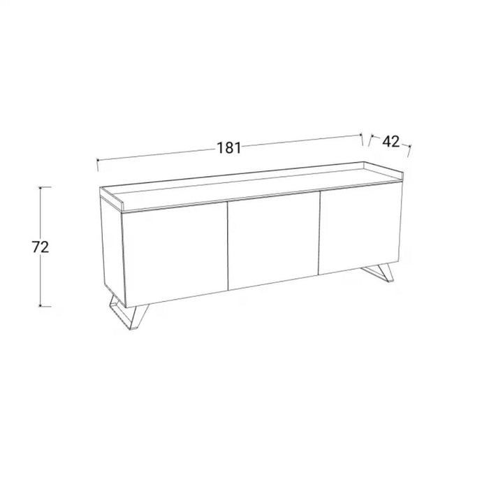 Mobile porta TV 3 ante Polan bronzo e mercure 181x42x72h