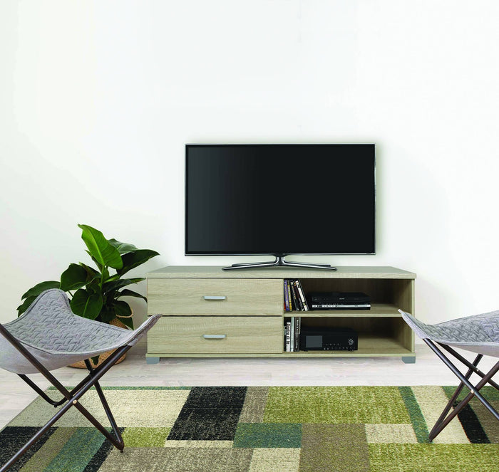 Mobile porta tv con cassetti e ripiani in rovere 120x40x43,5cm - Kitaly