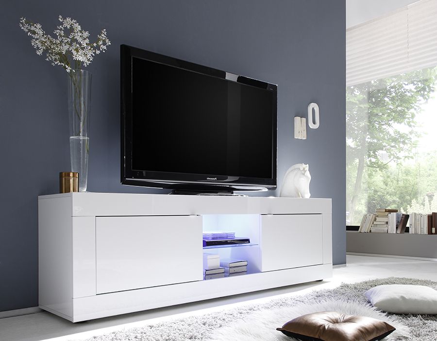 Mobile porta TV "Beta" Laccato Bianco Lucido 181x56, ZLCBSC-PTG-BB