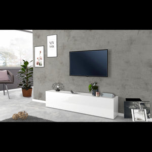 Mobile Porta Tv Maruska 1 Anta A Ribalta 180X40X30 Colore Bianco Lucido