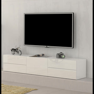 Mobile Porta Tv Metis 170 1 Anta + 4 Cassetti Colore Bianco Lucido