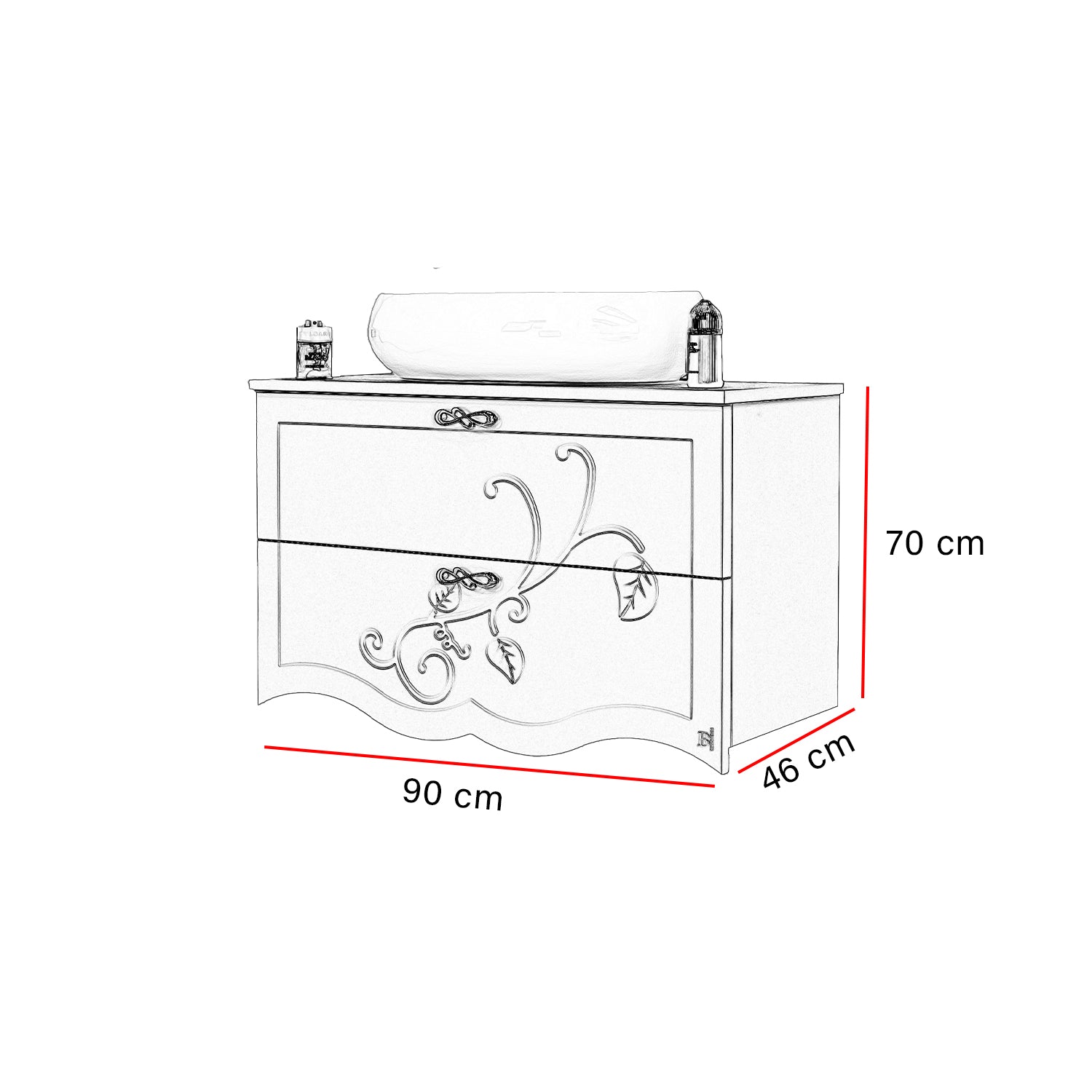 mobile bagno moderno con ciotola