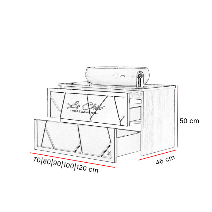 Mobile bagno sospeso moderno - 70X46