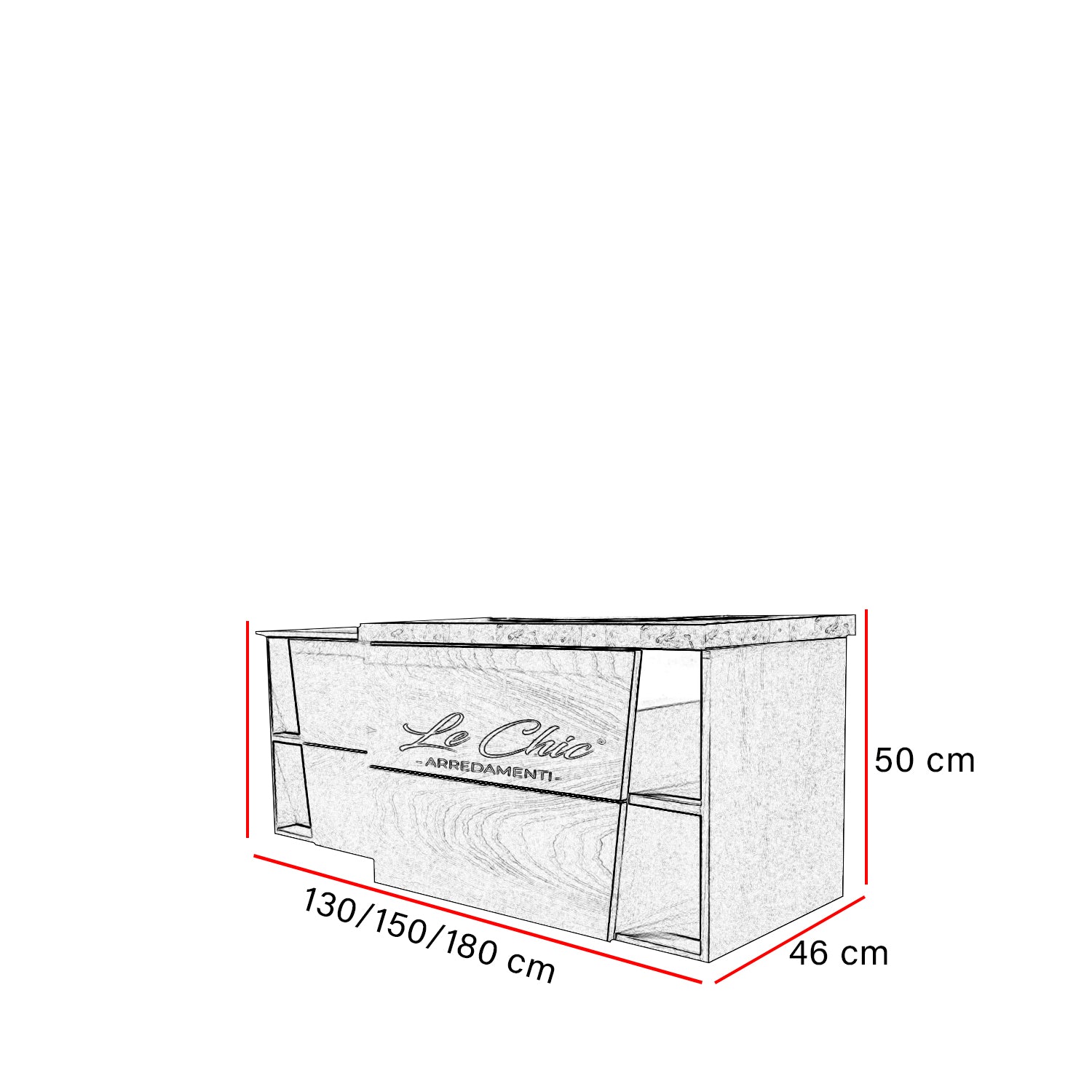 Mobile bagno moderno frassino - 150 cm