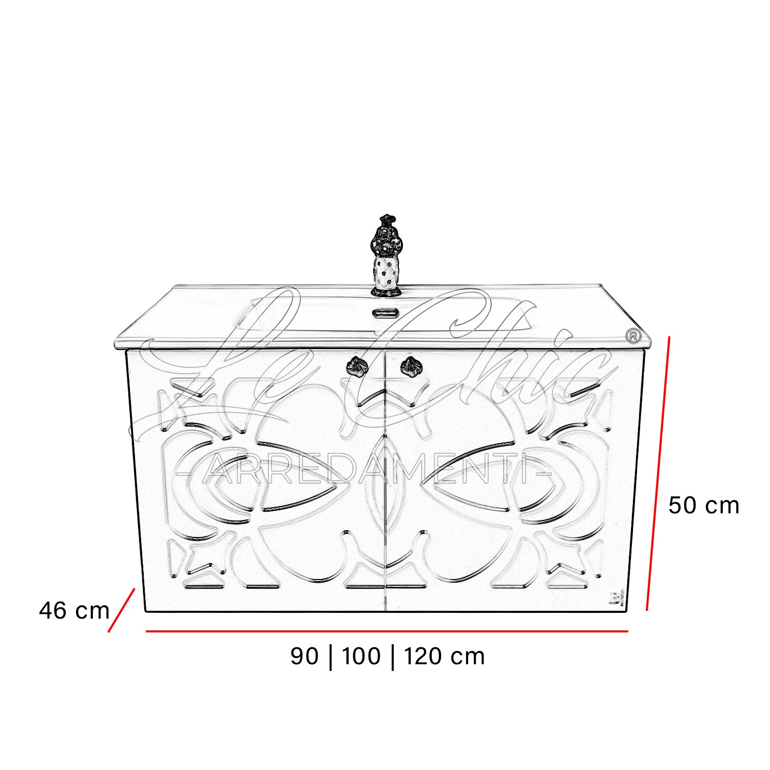 Arredo bagno moderno sospeso - 100 cm