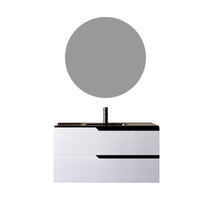 Mobile bagno 100cm sospeso bianco porcellana lavabo nero opaco - jaguar, selezione accessori senza specchio