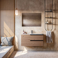 Mobile bagno 100cm sospeso rovere cartagena - jaguar, selezione accessori senza specchio