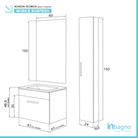 Mobile Sospeso Salvaspazio Rovere Chiaro 61 cm Pensile Incluso