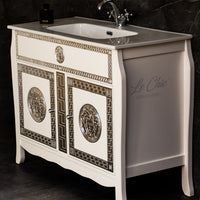 Mobile bagno barocco bianco e argento - 100x46