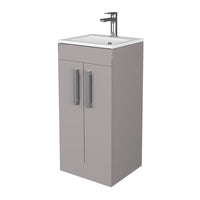 Mobiletto bagno da terra 40 cm salvaspazio grigio 2 ante Poket