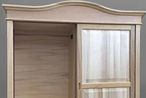 Armadietto dispensa 2 porte 3 ripiani in legno grezzo 86x45x161 - Mobili 2G