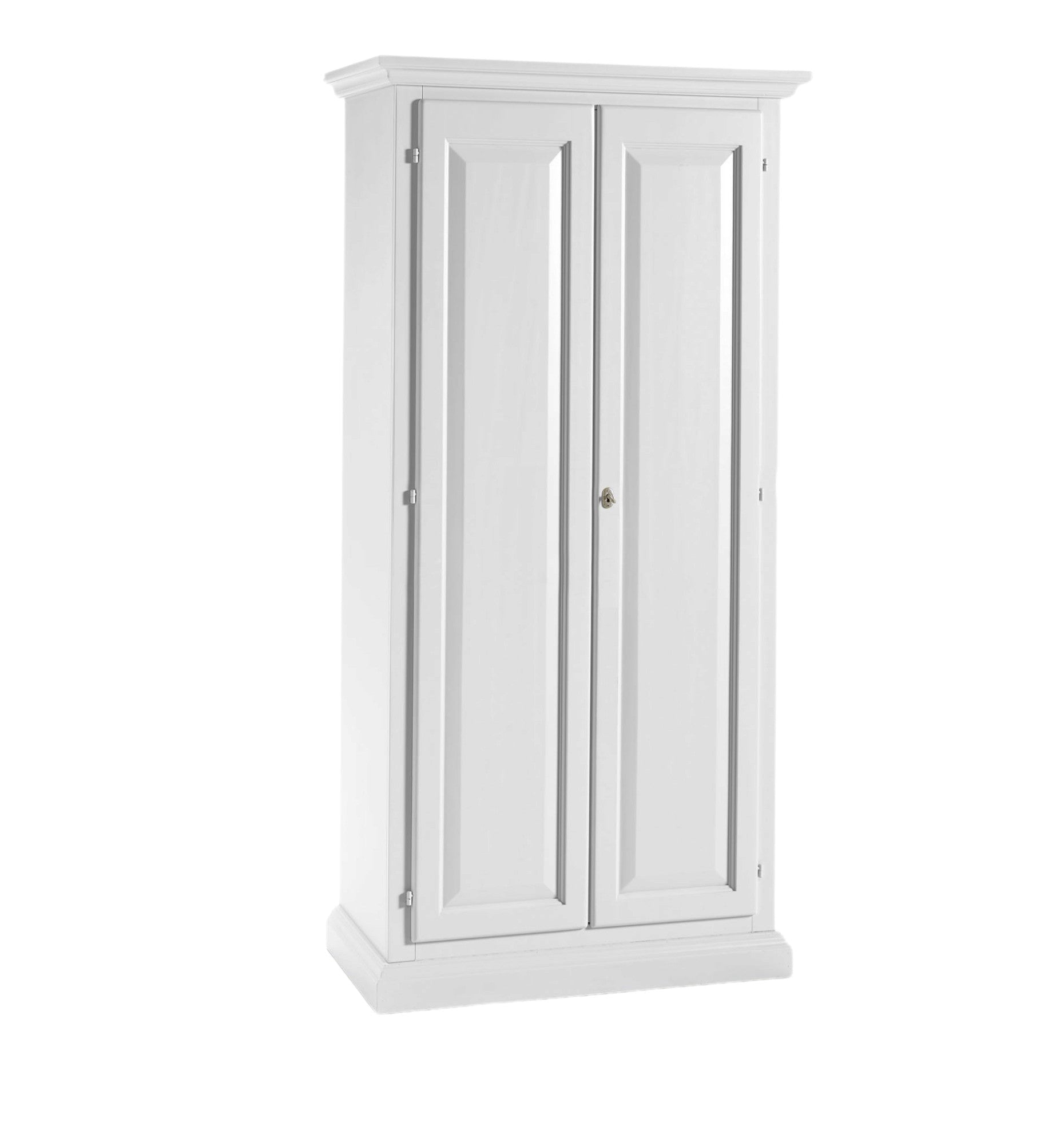 Armadietto dispensa legno bianco 2 porte 3 ripiani 90x45x180