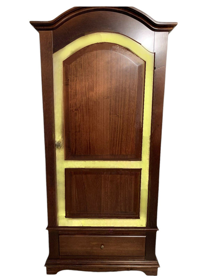 Armadio arte povera 1 porta legno noce foglia oro 96x56x196h - Mobili 2G