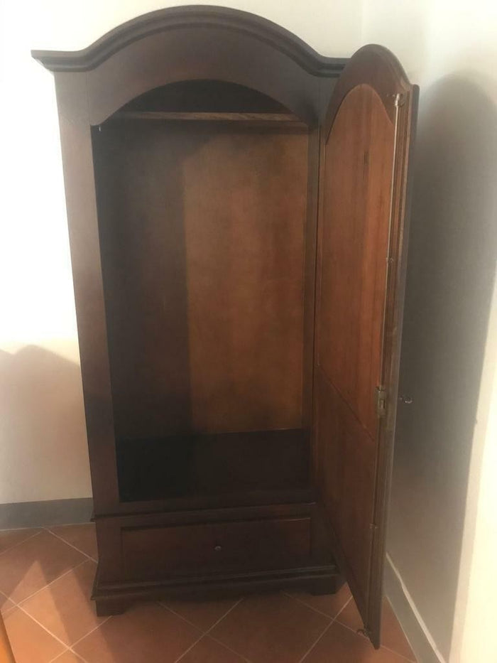 Armadio arte povera 1 porta legno noce foglia oro 96x56x196h - Mobili 2G