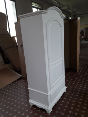 Armadio arte povera 1 porta legno shabby bianco 96x56x196h