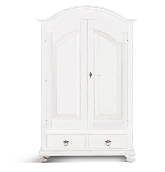 Armadio cappello tondo bianco opaco shabby 125x60x200