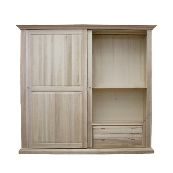  armadio classico 2 porte scorrevoli legno grezzo 275x66x254 - Mobili 2G