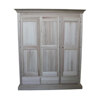  armadio classico 3 porte 3 cassetti legno grezzo 182x61x221 - Mobili 2G