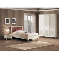 Armadio classico 3 porte paglia di vienna legno bianco shabby 190x62x220 - Mobili 2G