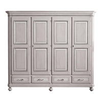 Armadio classico 4 porte legno tortora grigio 193x63x217