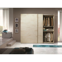 Armadio moderno 2 ante scorrevoli legno bianco pattinato 282x61x246