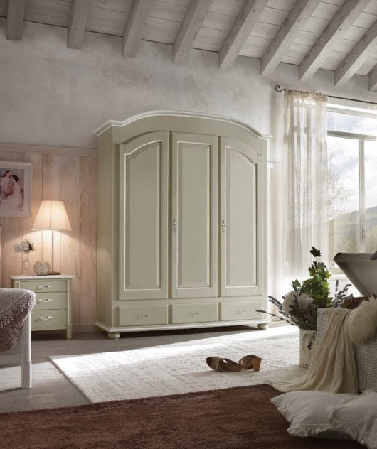 Armadio shabby 3 ante legno grigio provenzale 181x61x224