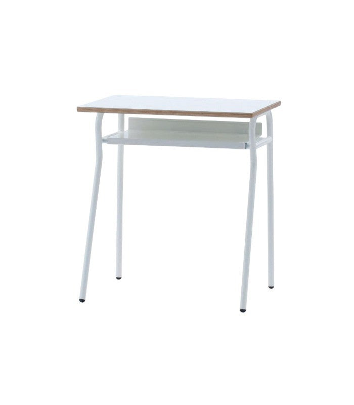 Banco scuola moderno metallo bianco piano melaminico bianco 70x50x76,5 - Mobili 2G