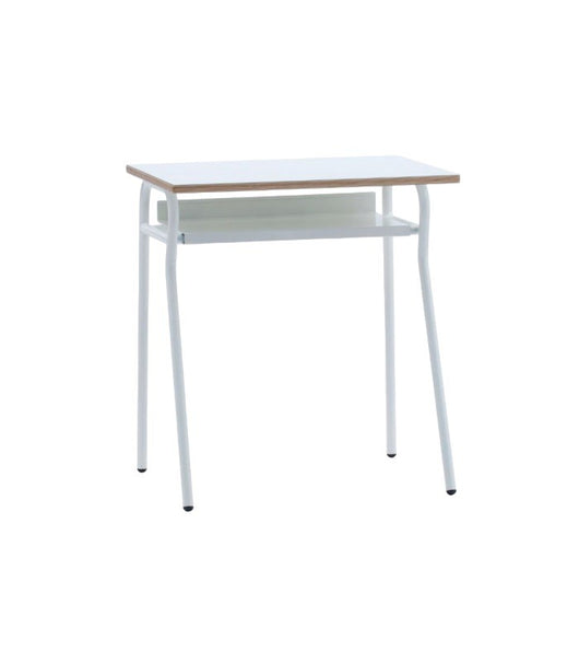 Banco scuola moderno metallo bianco piano melaminico bianco 70x50x76,5 - Mobili 2G