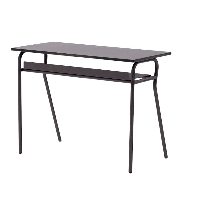 Banco scuola moderno metallo canna di fucile piano melaminico noce invecchiato 100x50x76,5 - Mobili 2G