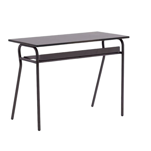 Banco scuola moderno metallo canna di fucile piano melaminico noce invecchiato 100x50x76,5 - Mobili 2G